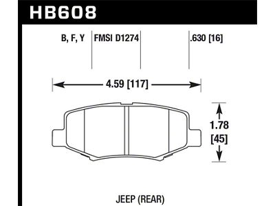 Hawk Performance 2007-2011 Dodge Nitro R/T HPS 5.0 Rear Brake Pads - HB608B.630