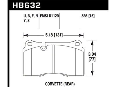 Hawk Performance 2007-2015 Volkswagen Tourareg Base/V6/V6-Sport/TDI HPS 5.0 Performance Rear Brake - HB632B.586