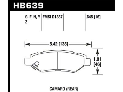 Hawk Performance 2008-14 Cadillac CTS / 10-15 Chevy Camaro HPS 5.0 - HB639B.645