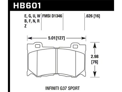 Hawk Performance 2009-2013 Infiniti FB50 Sport HPS 5.0 Front Brake Pads - HB601B.626