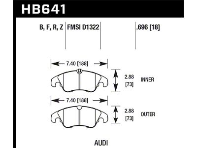 Hawk Performance 2009-2014 Audi A4 HPS 5.0 Front Brake Pads - HB641B.696