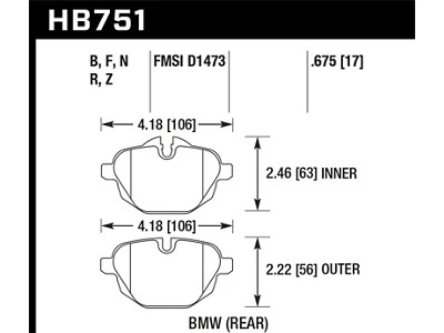 Hawk Performance 2015 428i Gran Coupe / 11-16 535i / - HB751B.675