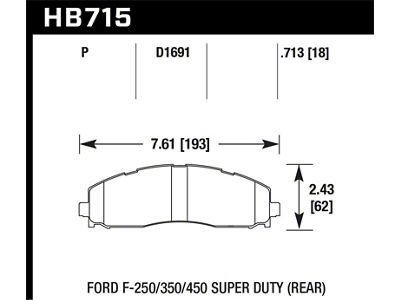 Hawk Performance 2015 Ford F-250/350/450 Super Duty Rear Brake Pads - HB715P.713