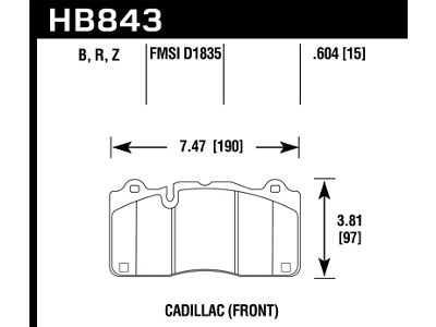 Hawk Performance 2016 Cadillac CTS DTC-70 Front Race Brake Pads - HB843U.604