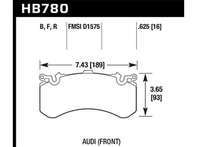 Hawk Performance 2018 S6 Premium Plus/Prestige 4.0L / S6 - HB780N.625