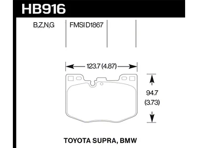 Hawk Performance 2020 Toyota Supra / 19-20 BMW Z4 HPS 5.0 - HB916B.740