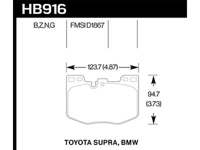 Hawk Performance 2020 Toyota Supra / 19-20 BMW Z4 PC Street - HB916Z.740