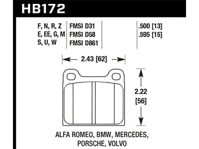 Hawk Performance 77-79 Alfa Romeo Sprint HPS 5.0 Front Brake Pads - HB172B.595
