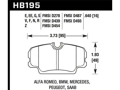 Hawk Performance 84-4/91 BMW 325 E30 HPS 5.0 Street Front Brake - HB195B.640