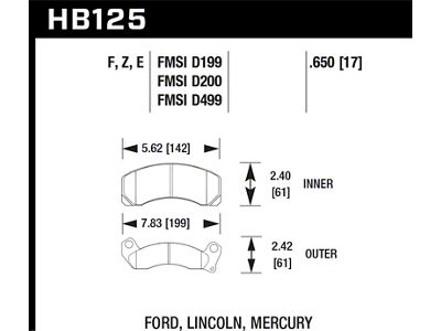 Hawk Performance 84-93 Ford Mustang Blue 9012 Race Front Brake Pads - HB125E.650