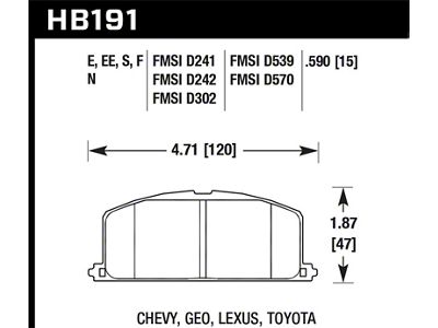 Hawk Performance 86-88 Chevy Nova / 90-92 Geo Prizm GSI / - HB191E.590