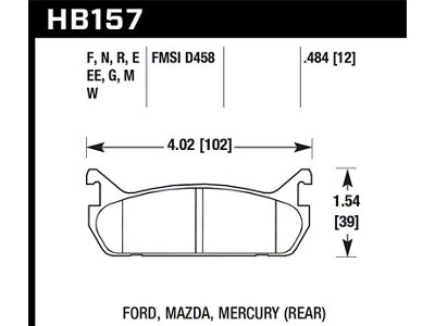 Hawk Performance 89-93 Miata HP+ Street Rear Brake Pads D458 - HB157N.484