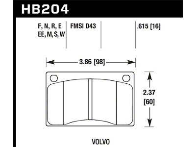 Hawk Performance 90-93 Volvo 240 2.3L Base Front ER-1 Brake Pads - HB204D.615