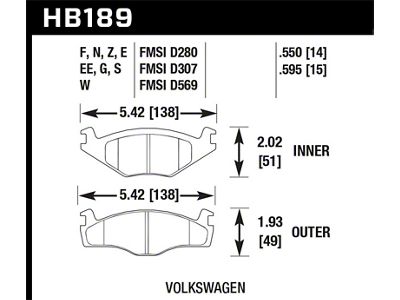 Hawk Performance 91-93 Volkswagen Cabriolet Front ER-1 Brake Pads - HB189D.595