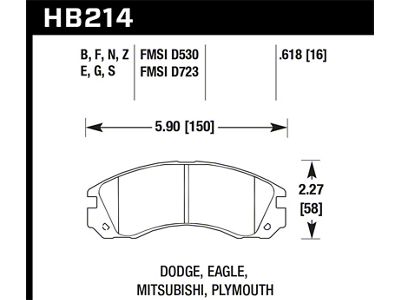 Hawk Performance 91-99 Mitsubishi 3000GT Excl VR4 / 92-00 Mitsubishi Eclipse - HB214G.618