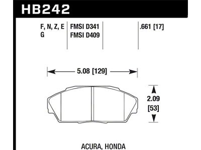 Hawk Performance 92-93 Honda Civic EX 1.6L / Acura Integra GS/LS/RS - HB242B.661