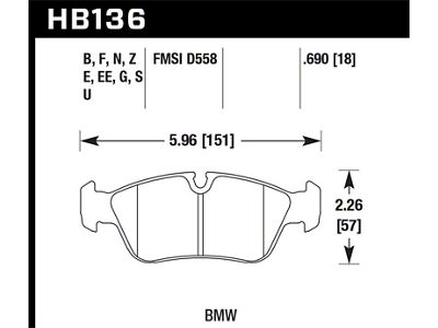 Hawk Performance 92-98 BMW 318i 1.8L Sedan Front ER-1 Brake Pads - HB136D.690