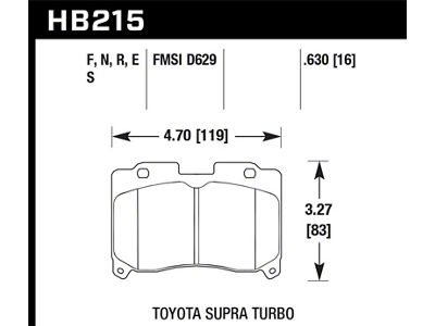 Hawk Performance 93-98 Toyota Supra TT 5.0 Street Front Brake - HB215B.630