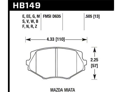 Hawk Performance 94-05 Mazda Miata 1.8L Base Front ER-1 Brake Pads - HB149D.505
