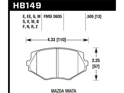 Hawk Performance 94-05 Miata / 01-05 Normal Suspension HP+ Street Front - HB149N.505