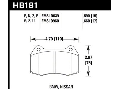 Hawk Performance 94-97 BMW 840Ci/850Ci DTC-70 Race Front Brake Pads - HB181U.660