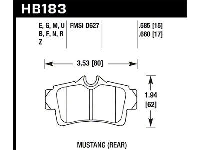 Hawk Performance 95-04 Ford Mustang 4.6L Cobra Rear ER-1 Brake Pads - HB183D.585
