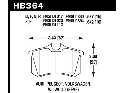 Hawk Performance 98-00 Audi A4 2.8L Avant Rear ER-1 Brake Pads - HB364D.587