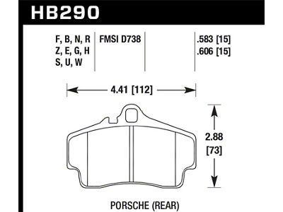 Hawk Performance 98-08 Porsche 911 Rear ER-1 Brake Pad Set - HB290D.583