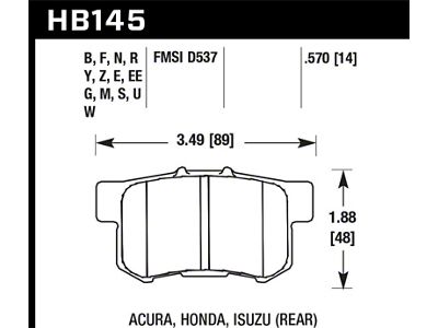 Hawk Performance Acura / Honda HT-10 Race Rear Brake Pads - HB145S.570