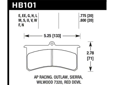 Hawk Performance Aerospace Components / AP Racing / Brakeman / CNC - HB101G.800