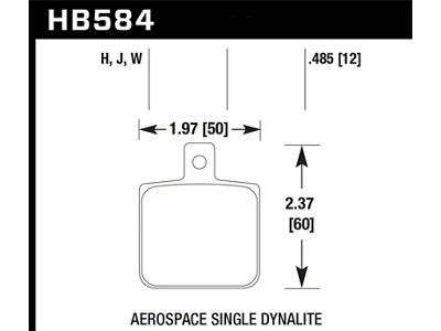 Hawk Performance Single Dynalite 12mm Thickness DTC-30 Race Brake Pads - HB584W.485