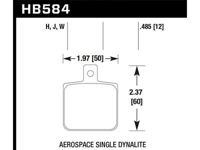 Hawk Performance Single Dynalite HPS 5.0 Street Brake Pads - HB584B.485