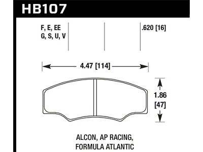 Hawk Performance Alcon/AP Racing Motorsport Caliper ER-1 Brake Pad Set - HB107D.620
