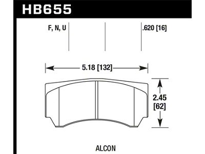 Hawk Performance Alcon HPS 5.0 Street Brake Pads - HB655B.620