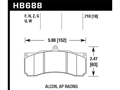 Hawk Performance AP Racing/Alcon ER-1 Brake Pads - hb688d.710