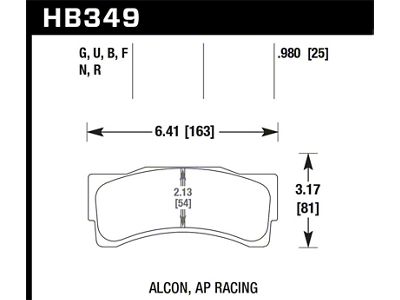 Hawk Performance AP Racing/Alcon Universal DTC-70 Rear Race Brake Pads - HB349U1.18