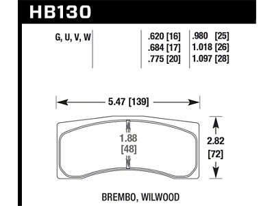 Hawk Performance AP Racing CP5779/5780/5788/5789/5836 / Brembo X2.023.21/24/X2.028.01/04 Race DTC-60 Brake - HB130G.775