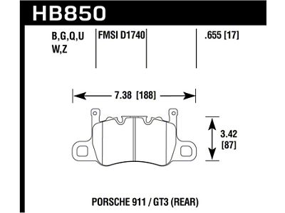 Hawk Performance 14-19 Porsche 911 / 2016 Cayman / 17-19 - HB850Z.655