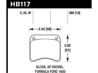 Hawk Performance AP Racing CP3696 Blue 9012 Race Brake Pads - HB117E.380
