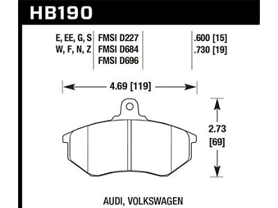 Hawk Performance Reace Blue 9012 Brake Pads - HB190E.730