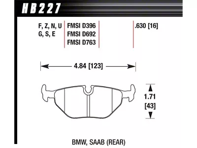 Hawk Performance BMW 3/5/7 Series / M3 / Z3 / Z4 - HB227E.630