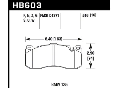 Hawk Performance BMW 135i HT-10 Race Front Brake Pads - HB603S.616