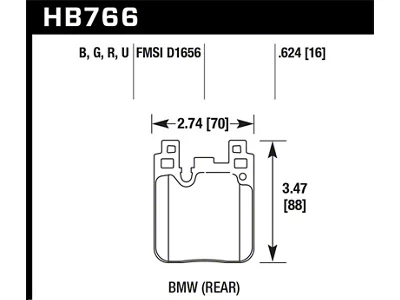 Hawk Performance BMW M4 DTC-70 Race Rear Brake Pads - HB766U.624