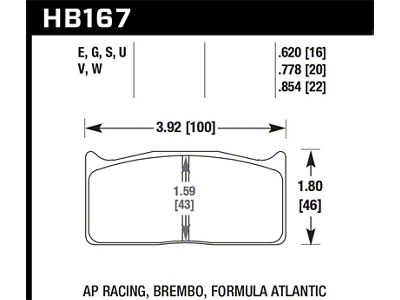 Hawk Performance Brembo 16mm DTC-60 Race Brake Pad Sets - HB167G.620