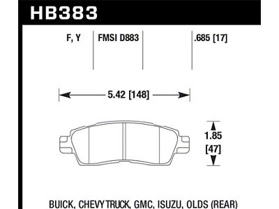 Hawk Performance HPS Street Rear Brake Pads (Buick / Chevy Truck / GMC / Isuzu / Olds)