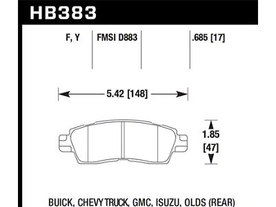 Hawk Performance Buick / Chevy Truck / GMC / Isuzu / Olds / HPS Street Rear Brake Pads
