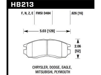 Hawk Performance 1st Gen DSM Performance Ceramic Street Front Brake Pads - HB213Z.626