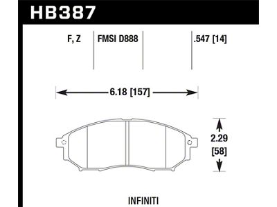 Hawk Performance 06-09 350z/ 05-08 G35 w/o Brembo Performance Ceramic Street - HB387Z.547