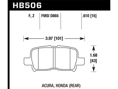 Hawk Performance Odyssey Performance Ceramic Street Rear Brake Pads - HB506Z.610