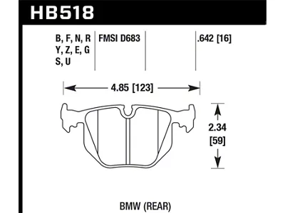 Hawk Performance 01-06 330 / 97-01 740I / 96-01 750IL - HB518Z.642